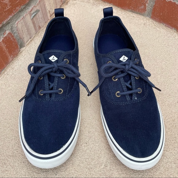 Sperry Women’s Crest CVO Corduroy Navy Sneakers Sz 11 - Picture 6 of 9